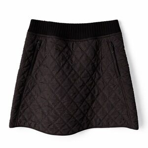 Prana Diva Diamond Quilted Puffer Skirt Sherpa Lined Black DWR Small